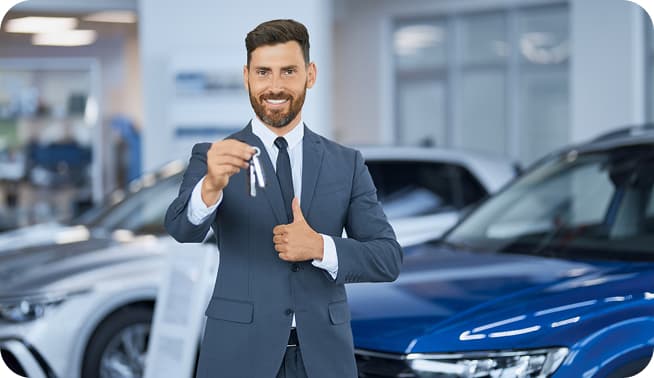 person handing keys